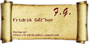 Fridrik Gábor névjegykártya