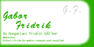 gabor fridrik business card